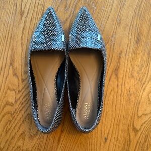Alfani Women's Textured Black and Silver Loafers